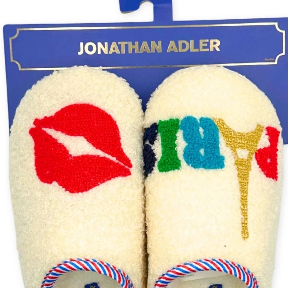 JONATHAN ADLER PARIS FAUX SHEARLING SLIPPERS